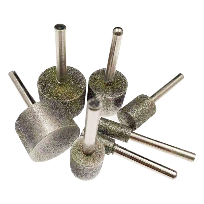 Cabeza de molienda de diamante Barra de molienda de aleación cilíndrica 60 malla gruesa arena mango 6mm metal piedra molienda talla 6010