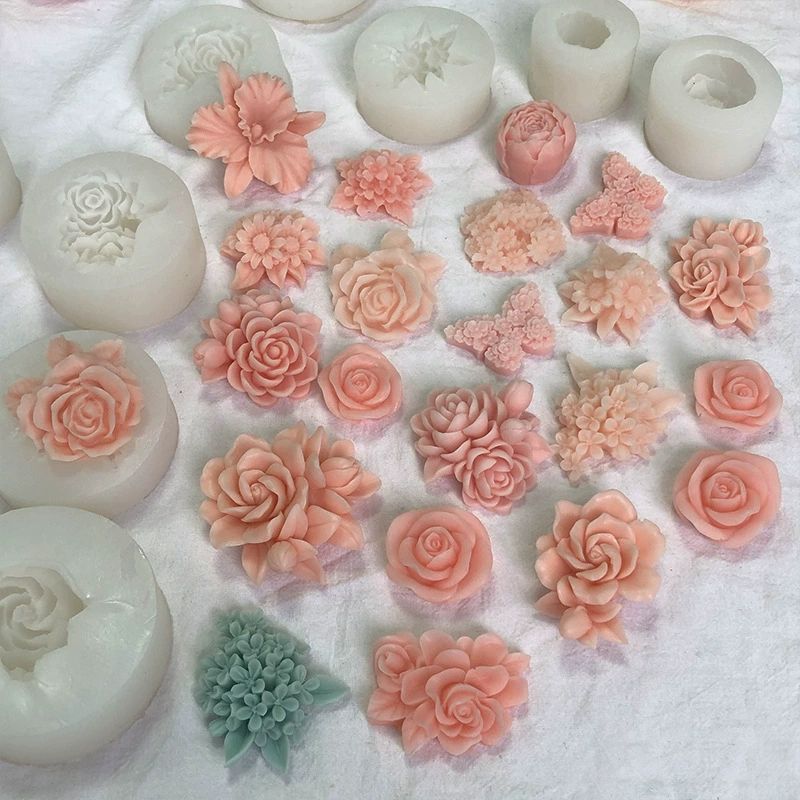 Силиконовые формы с цветочным узором, прозрачные кремово‑белые, для handmade свечей/мыл/ароматических цветов, множество форм