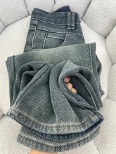复古麦穗直筒牛仔裤女春季新款胖妹妹mm高腰遮胯显瘦宽松阔腿裤子