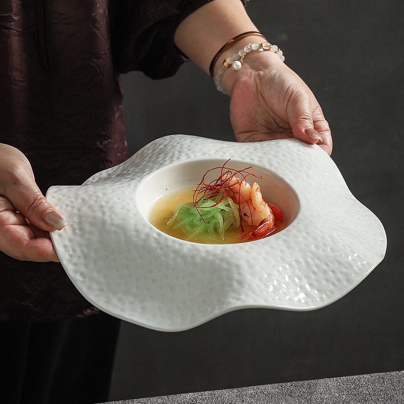 Beidou Star Series Restaurant Aesthetic Tableware Sashimi Plate Aesthetic Fusion Cuisine Ceramic Tableware Plating Irregular Hotel Bowl