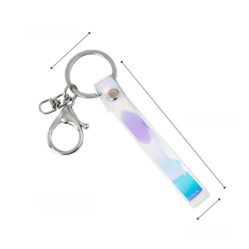 PVC Soft Rubber Chameleon Color Material Keychain Laser Rope Colorful Keychain Accessory Floating Bottle Hand Rope