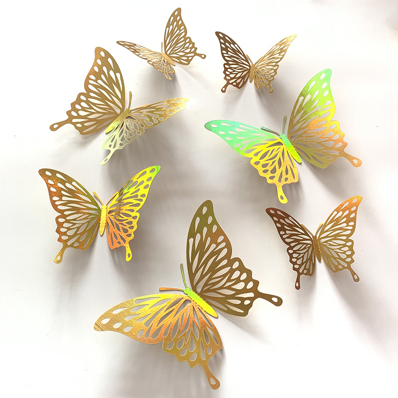 3D hollow butterfly wall stickers Amazon Christmas decoration birthday wedding theme party layout art wall stickers
