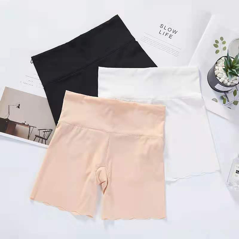 Summer High Waist Ice Silk Women's Safety Pants Seamless Breathable Abdominal Control Panties Female Thin Anti-See-through Underwear