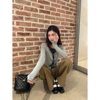 小众蝴蝶结假两件上衣女春春季新款复古撞色长袖T恤小衫
