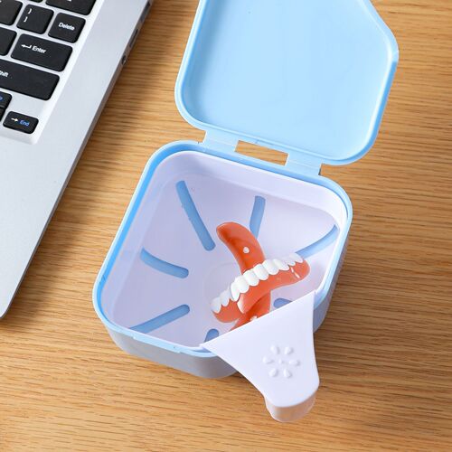 Denture storage box, false teeth soaking tray, elderly cleaning tooth tray, invisible braces cleaning case, stylish dental hygiene box