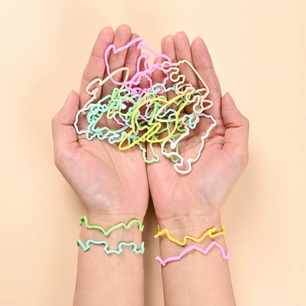 厂家现模新款硅胶橡皮筋植物驱蚊儿童手环扎发绳可定包装