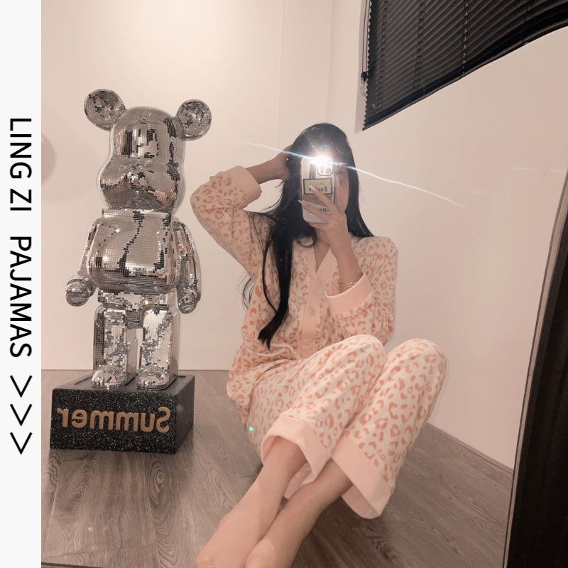 [Your Naughty Leopard] Island Velvet Pajamas Women's Winter Thickened Warm Long Sleeve Cute Girly Heart Home Clothes Women's Winter