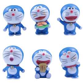 6款汉堡蛋糕叮当猫手办 哆啦A梦 可爱蓝胖子车载手办模型蛋糕摆件