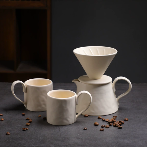 506 short coffee pot + 331 ear cup (off-white 4-piece set)