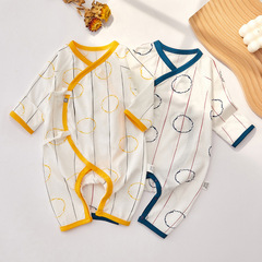 Newborn clothes, thin baby clothes, summer baby air conditioning clothes, summer infant clothes, ribbon-tied baby clothes
