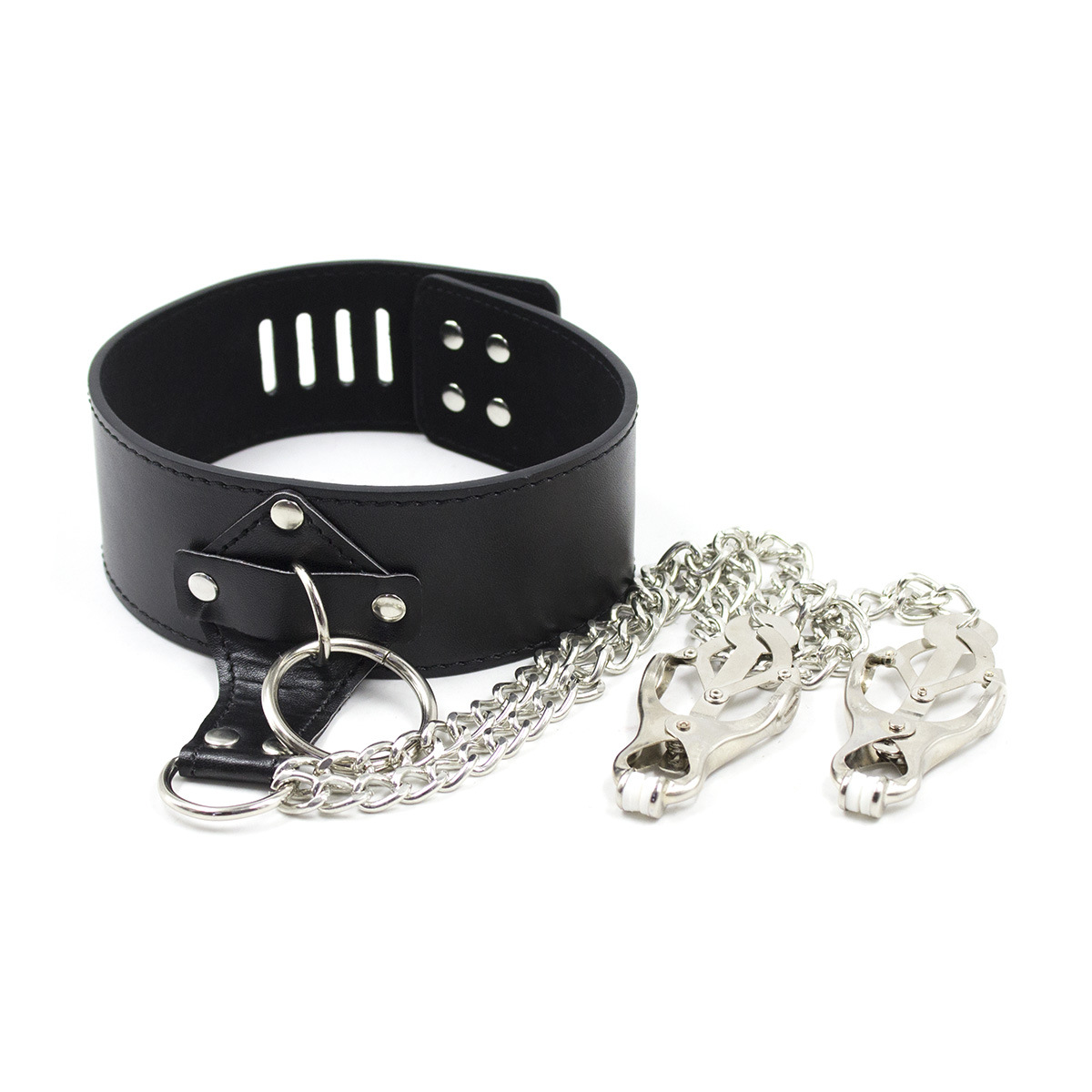 Fábrica tienda al por mayor artículos de lujo collar collar de tracción perro cadena trifoliante collar abrazadera de leche juguetes alternativos
