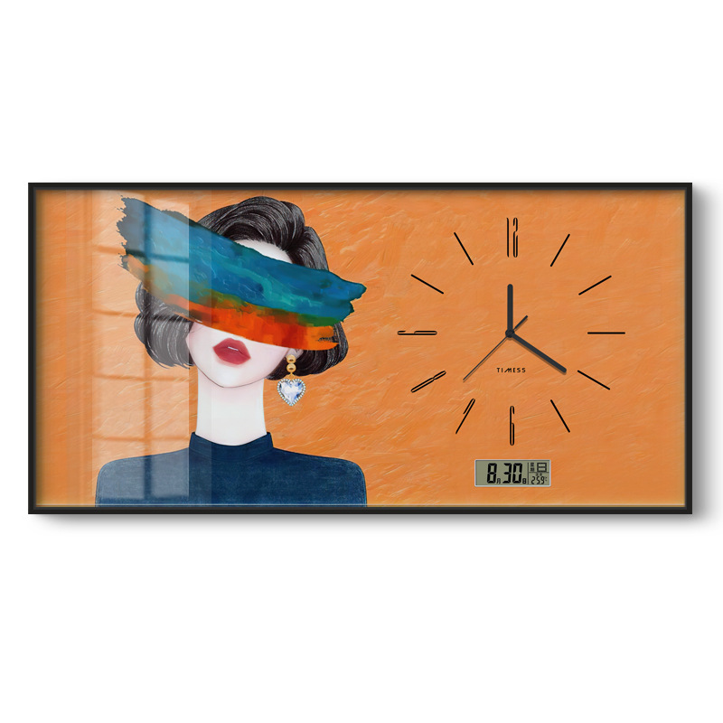 Caja de medidor de electricidad decoración pintura de gran tamaño con reloj calendario perpetuo para niñas que cubren la caja de distribución fuerte y débil pintura colgante del restaurante