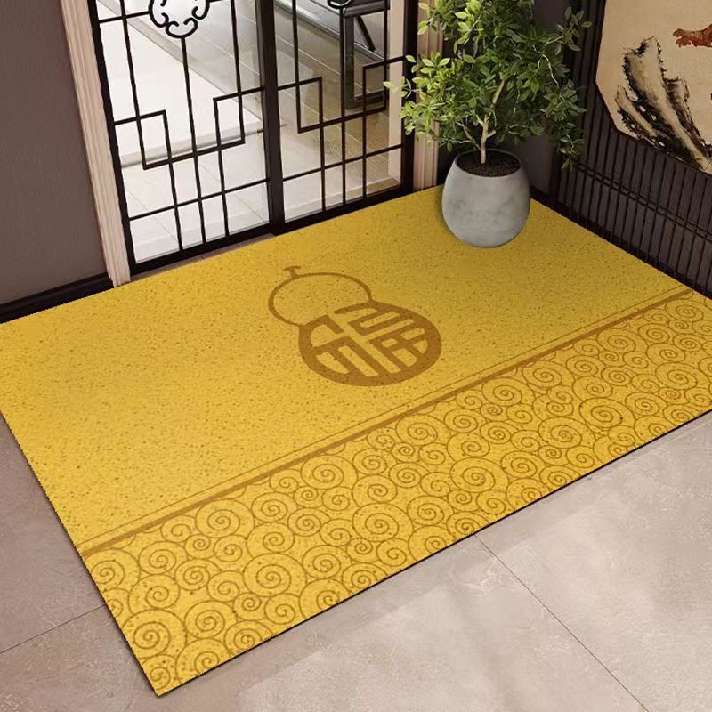 Yellow Wealth-making Entrance Door Mat Silk Ring Household Entrance Door Chinese Style Feng Shui Foot Mat Door Carpet