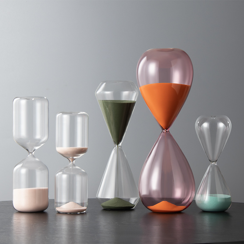 High Borosilicate Glass Hourglass Creative Light Luxury Timing Hourglass 15/30/60 Minutes Cross-Border Wholesale Ornaments