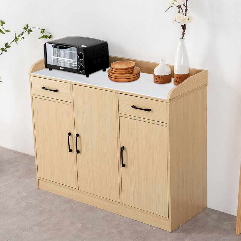 Moderno simple armario de comedor casero de almacenamiento de cocina armario de té de madera clara con cajón fábrica al por mayor