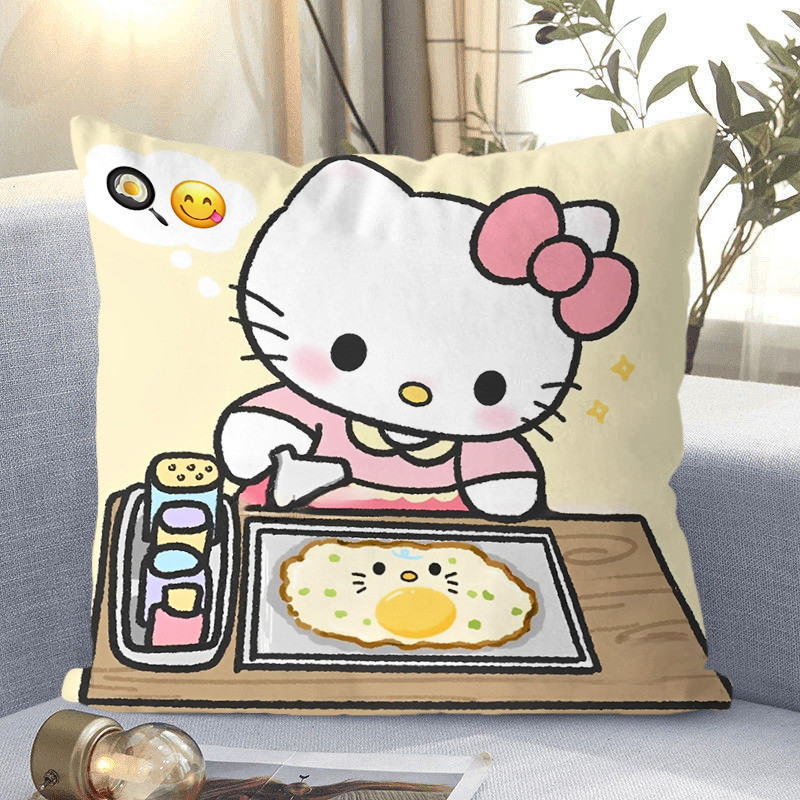 Hello Kitty, almohada de gato, Hello Kitty, almohada de corazón de niña, almohada de respaldo de dormitorio de estudiantes.