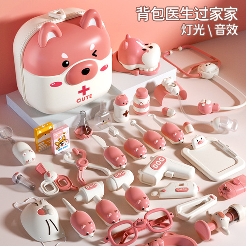 Small Doctor Corgi Backpack Doctor Toy Set for Role-Playing, Suitable for Boys and Girls, Educational Playing House Gift