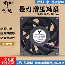 DC 14038暴力风扇12V滚珠5.04A翼比特神马机箱大风量散热风扇14cm