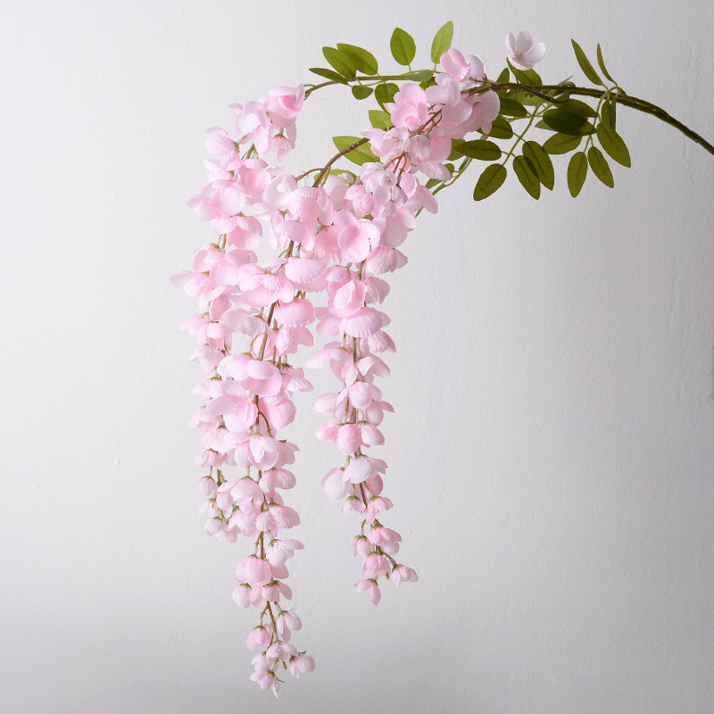 Simulación Able gigante wisteria línea de techo colgante flor de boda sala de bodas red diseño props de disparo