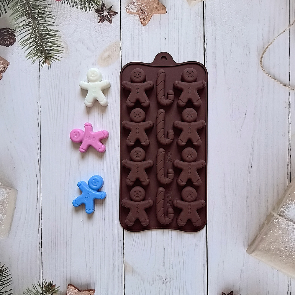 12 galletas de jengibre hombre chocolate 674 galletas molde de silicona dulces pudín molde de postre pastel para hornear