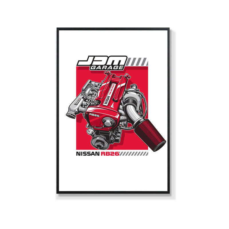 改造店自動車掛け画JDMハブスポーツカークラブ装飾画レーシングカー美容フィルム店壁面壁画|undefined