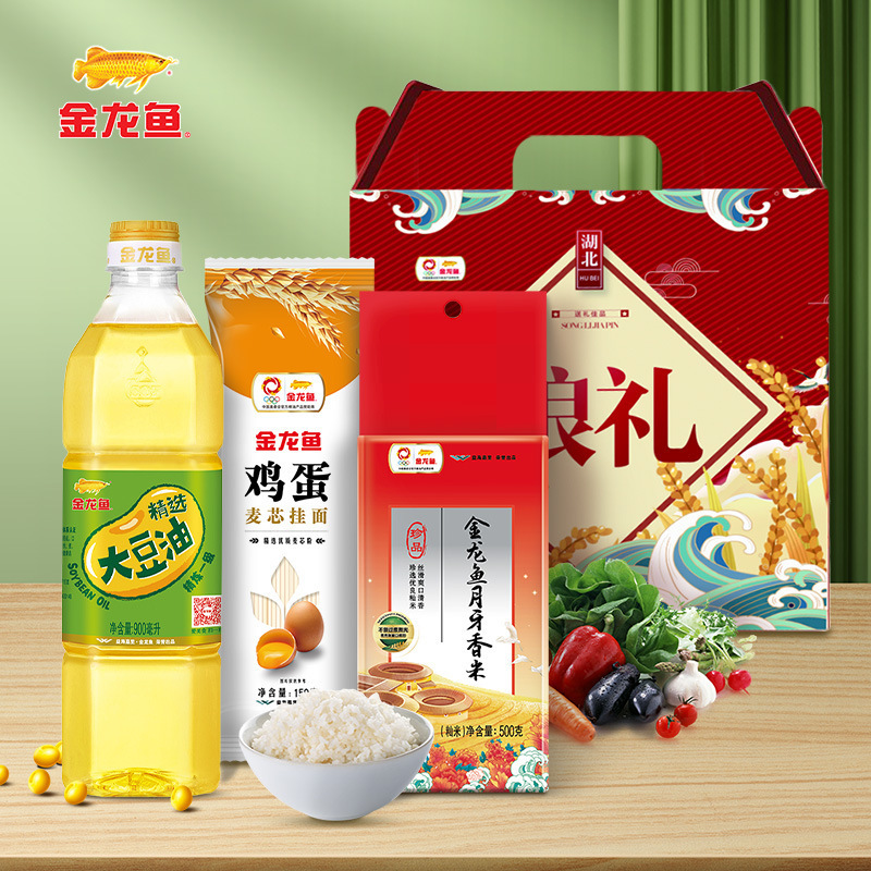 金龙鱼油米组合 食用油400ML稻米油大米500G礼盒 伴手礼批发包邮|undefined