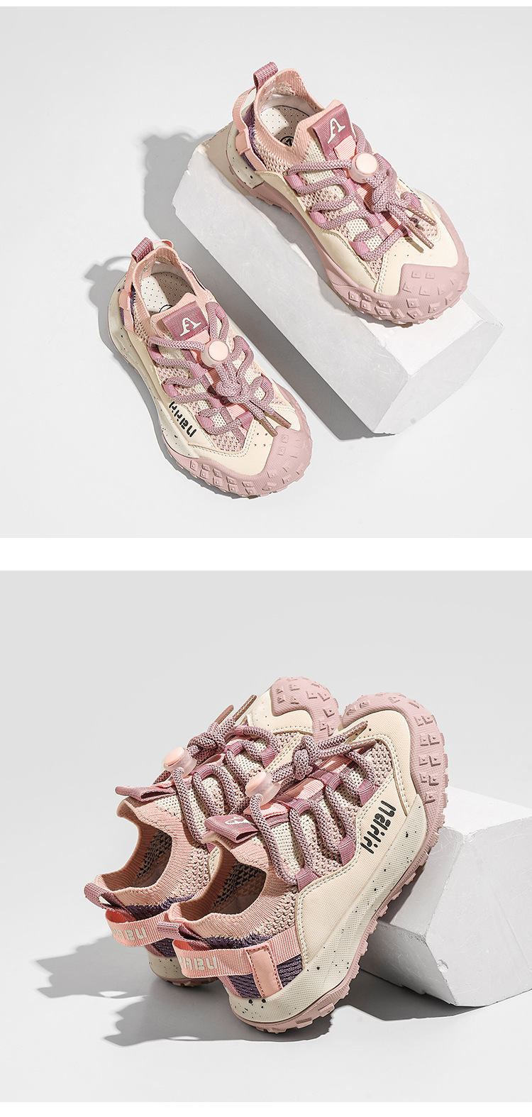 Spring new girls mesh breathable sports shoes Children's daddy shoes little girls running shoes_voghion.com