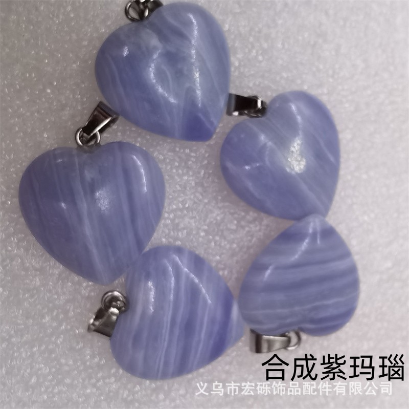 Natural cristal ágata Dongling Jade de doble cara en forma de corazón de amor colgante collar de accesorios de la joyería de la joya de la fábrica al por mayor