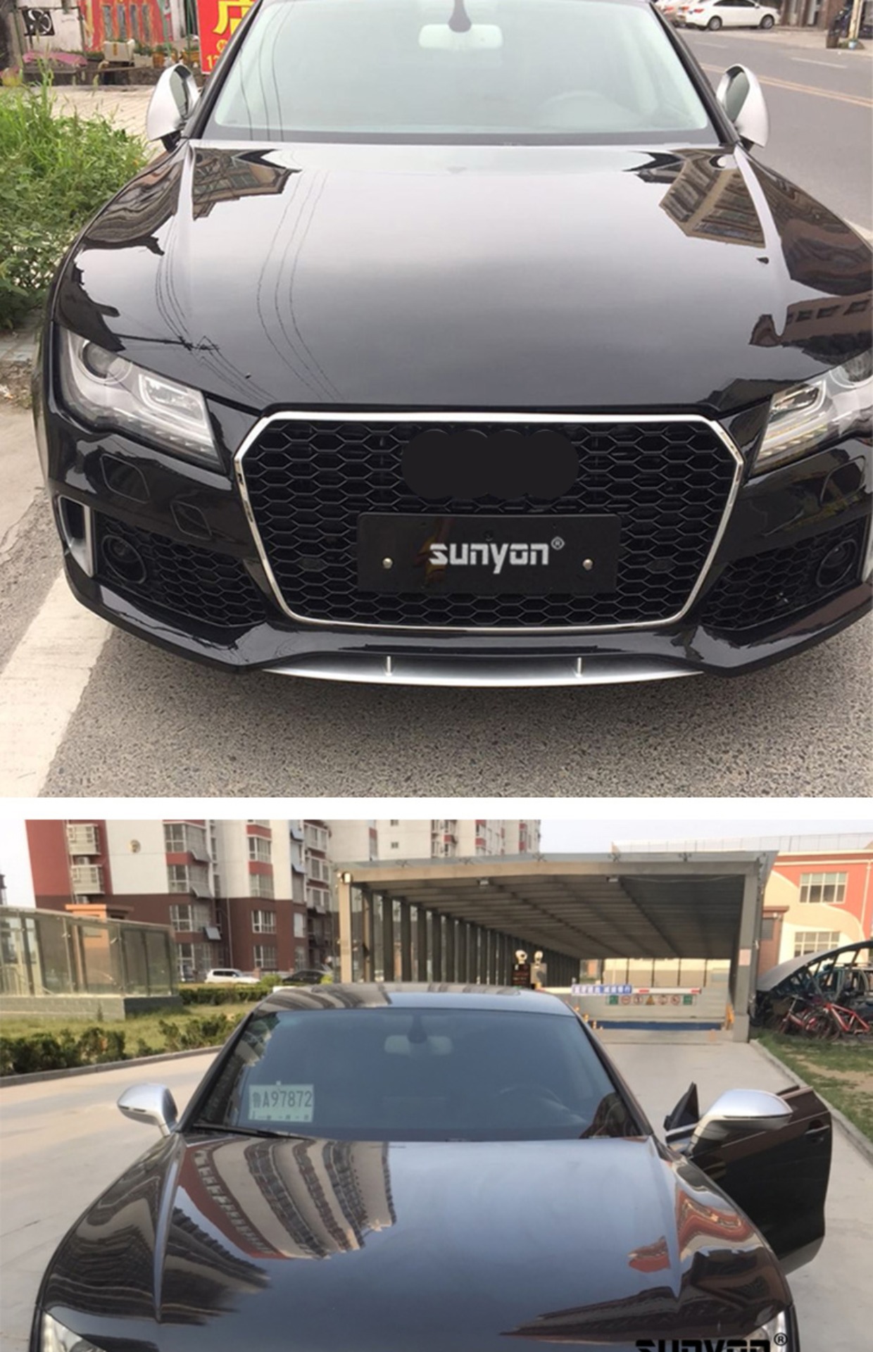 09-24 A7 modified RS7 large surround upgrade S7 front and rear bumper side skirt tail lip tremella for Audi A7 wholesale