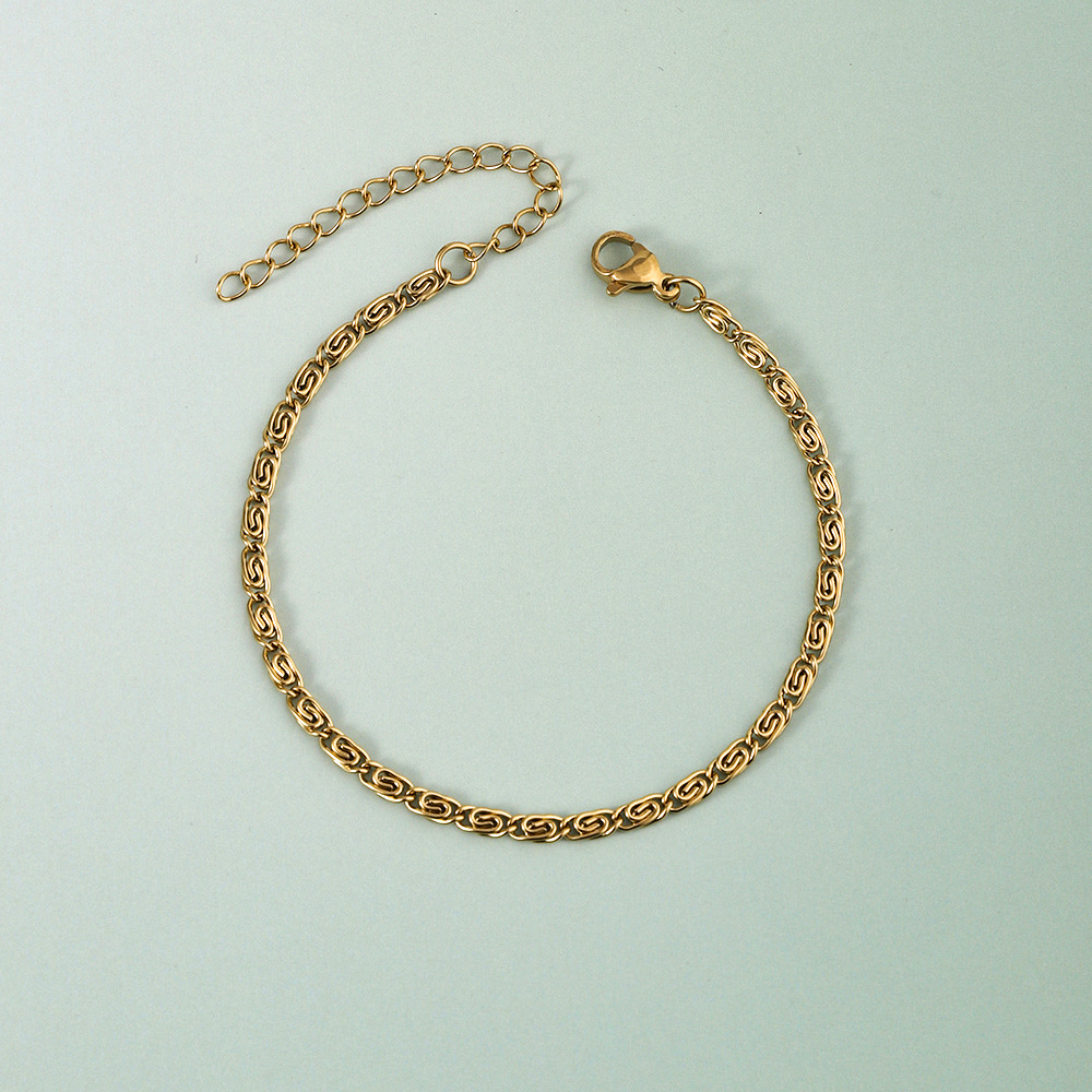 20g Weight 18K Gold Plated Plating Material Chain Bracelet Classification 304 Stainless Steel Chain Material cable chain, snake chain Chain Type 1 Piece Quantity Holiday, Daily Occasion 304 Stainless Steel Material Geometric Pattern Women's Gender Simple Style, Classic Style Style Plating Craft 18K Gold Plated Geometric 304 Stainless Steel Simple Style Classic Style Plating 304 Stainless Steel Chain Bracelet 24