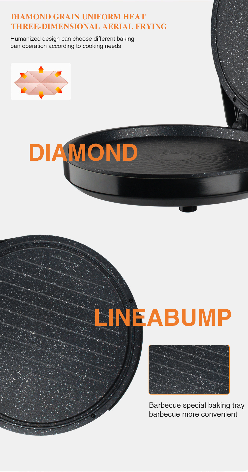 Electric Baking Pan Non-stick Double Sided Heating Pancake Maker_voghion.com