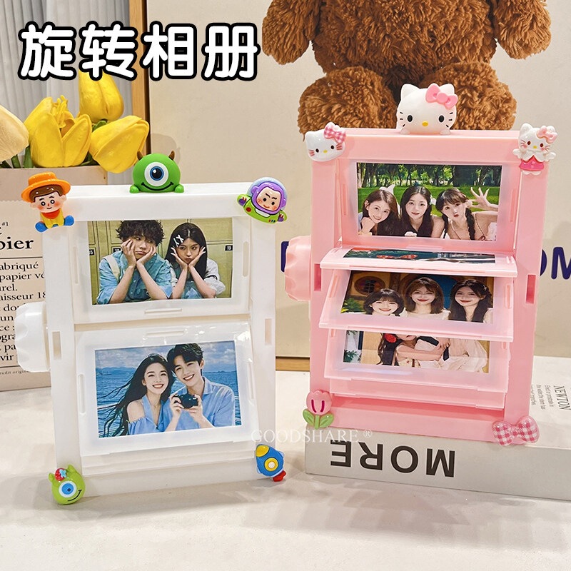 Small Rotating Photo Frame Display Stand Cute Kt Cat Polaroid 3inch Photo Storage Desktop Living Room Decoration Small Rotating Photo Frame Display Stand Cute Kt Cat Polaroid 3inch Photo Storage Desktop Living Room Decoration