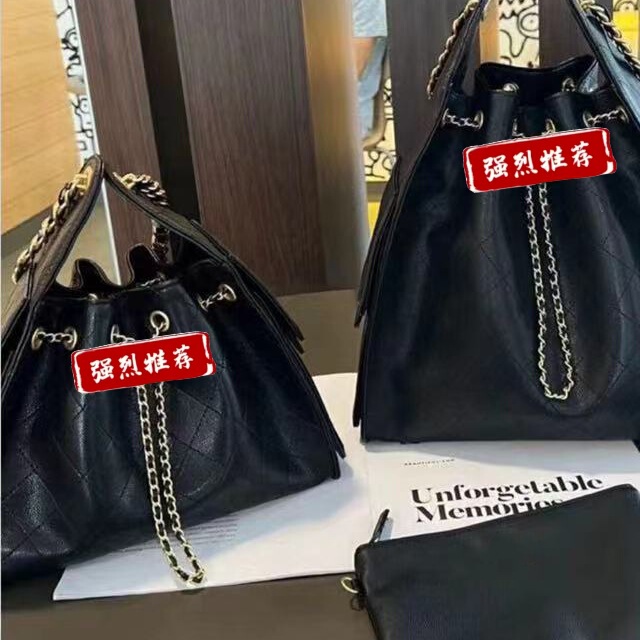 新款抽绳口袋hobo嬉皮包球纹水桶包单肩斜挎包腋下包菱格链条包|undefined