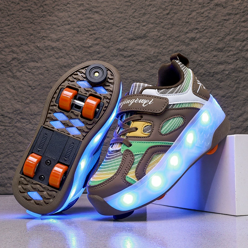 Flashing LED Roller Skates for Adults, Light-Up Two/ and Four-Wheel Models, Sizes EU 27–43