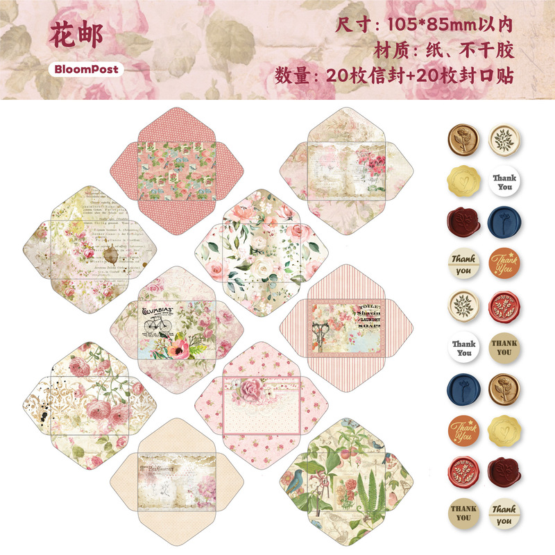 Retro Story迷你机关信封折邮系列复古文艺手账DIY装饰打底6款选|undefined