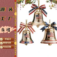 跨境爆款新品美国250周年纪念钟饰平面亚克力装饰圣诞树车载挂饰