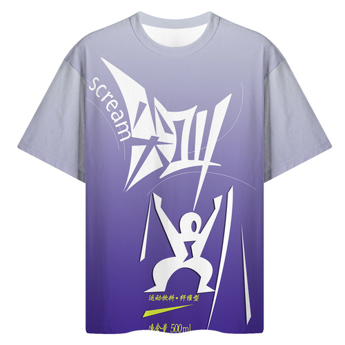 Summer Abstract Short Sleeve Scream Beverage Pattern 3D Digital Printing Funny T-Shirt Short Sleeve Top
