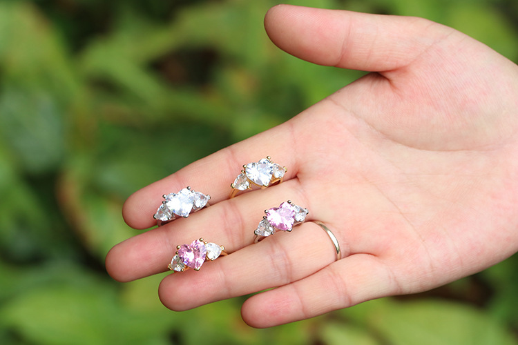 6g Weight Electroplating Gold Plating Process 18K Real Gold Plated Plating Material Zircon Inlay Material Open Rings Classification Metal Plating Geometric Zircon Copper Rings