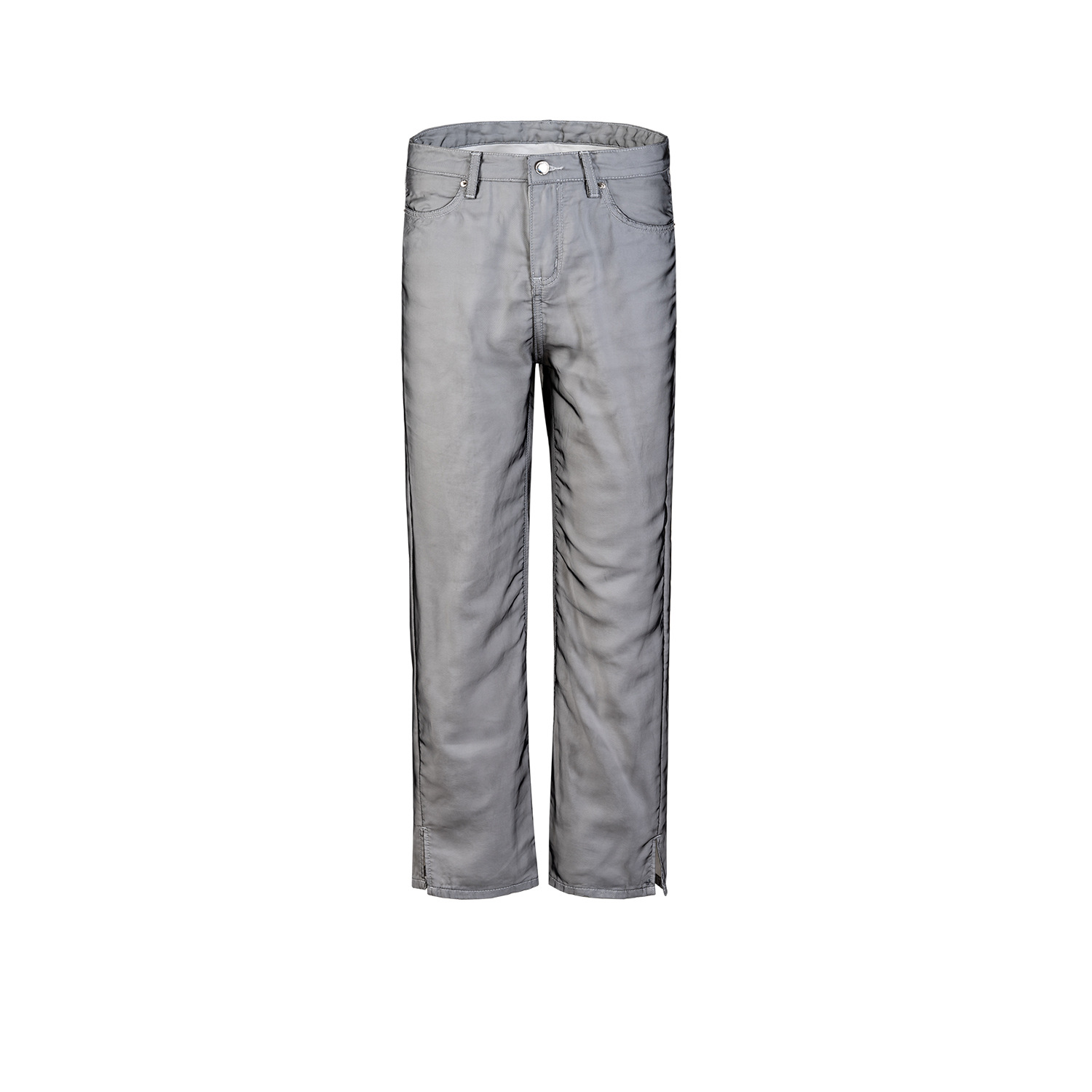 High Street Double Layer Mesh Tide Small Straight Jeans