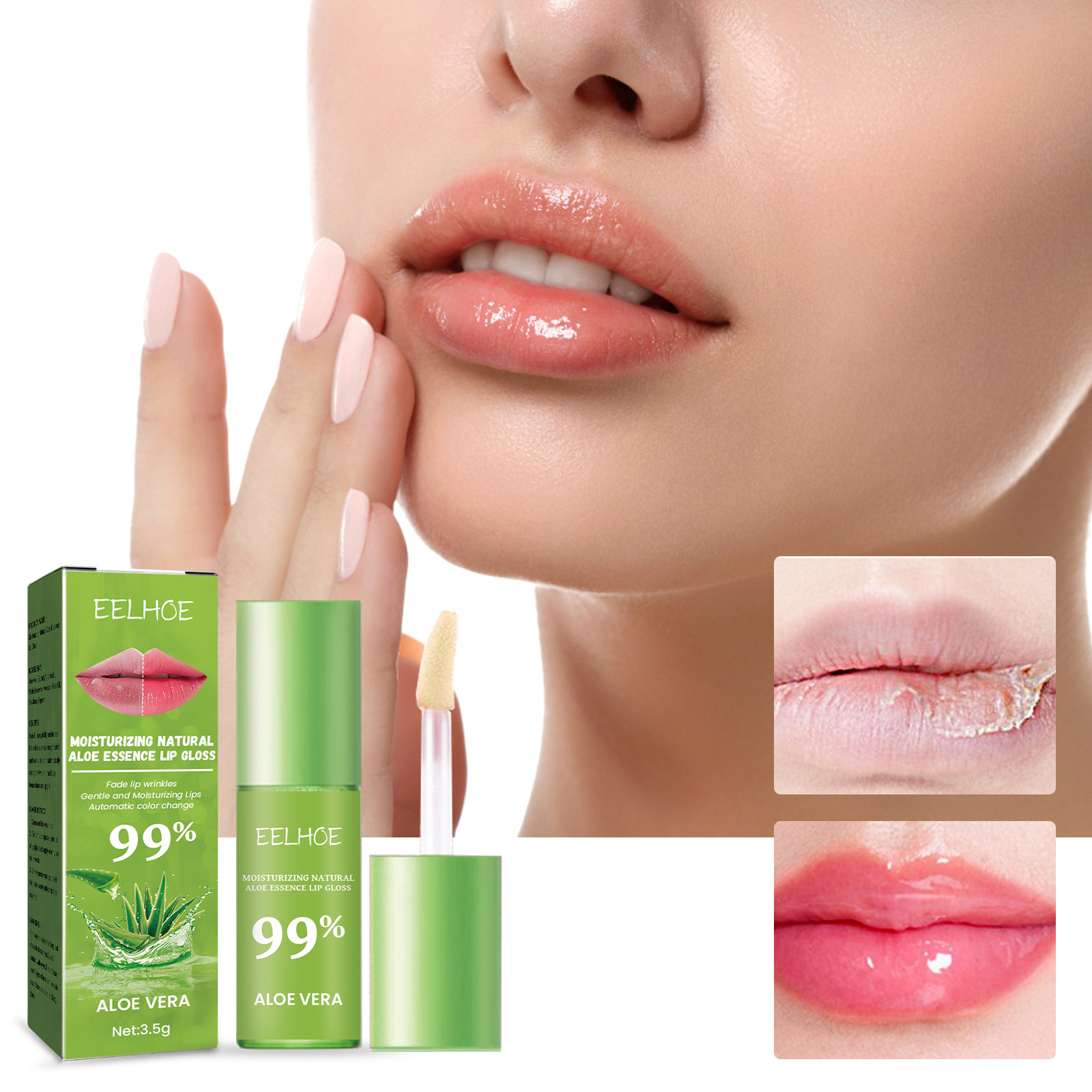 Moisturizing Aloe Essence Lip Gloss For Soft And Shiny Lips_voghion.com