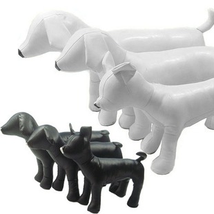 Factory pet supplies wholesale small dog model three-piece leather dog model