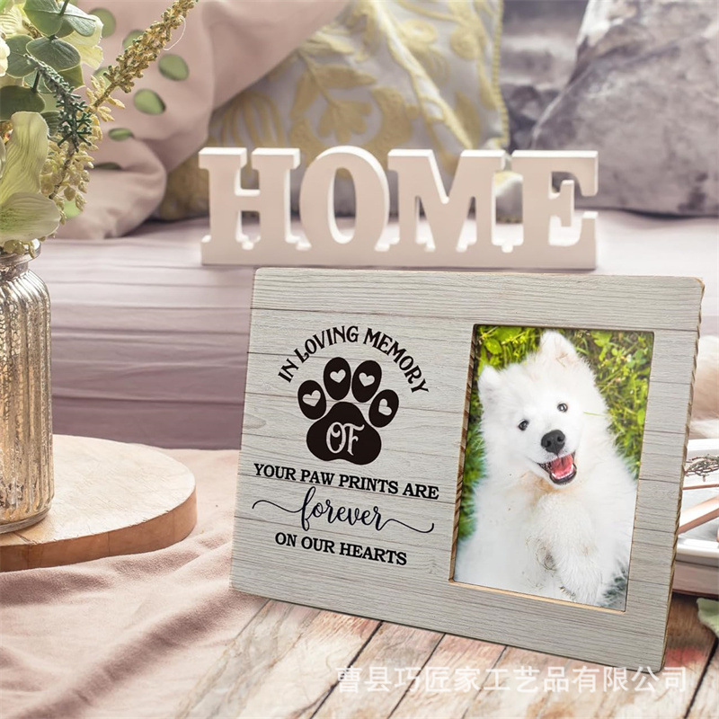 Wooden Photo Frame Pet Memorial Photo Frame Set Table Dog Photo Frame Pendant Home Decoration Photo Frame Solid Wood Ornaments