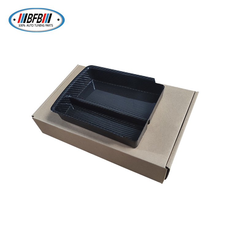 100% Real Carbon Fiber Storage Box Cover - For Tesla Model X S 2014-2020 - Carbon Fiber Interior Trim Glossy