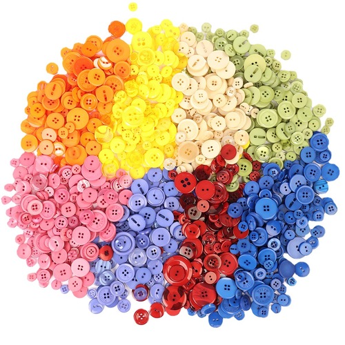 Cross-border hot sale DIY colorful handmade buttons Kindergarten creative paste painting children's resin round buttons