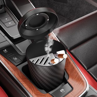 Factory Wholesale Multifunctional Car Ashtray with Cover, Anti-Cylinder Flame Retardant Car Ashtray, Car Home Dual-Purpose Ashtray