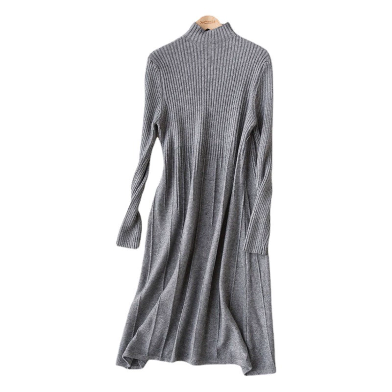 Свободная трикотажная юбка-макси Jiazi для беременных, осенне-зимняя, с длинным рукавом, однотонная, А-силуэт, с завышенной талией, модель B7773