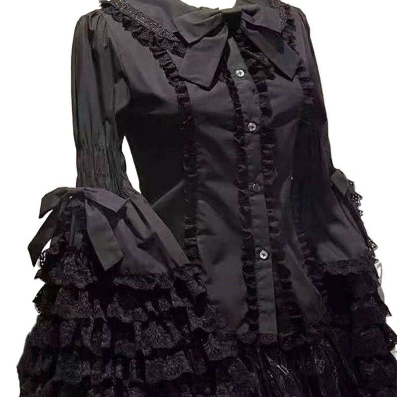 Black lace white shirt