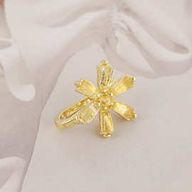 速卖通跨境热卖免穿孔鼻环简约花朵U形鼻夹镶钻鼻饰软骨夹批发