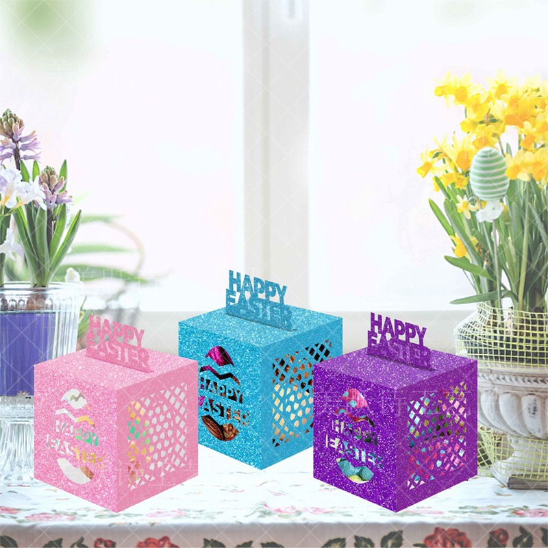 2024 Pascua fiesta decoración huevo caja feliz Pascua atmósfera decoración hueco Conejo caja