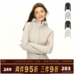 Ariseism美式复古修身连帽拉链开衫卫衣女春秋运动瑜伽服上衣外套